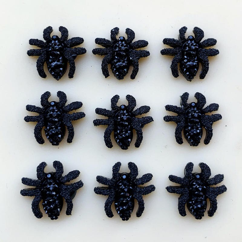 60pcs 13mm Vintage Mini Spider plat hars cabochons Rhinestone Crystal Strass Voor Kleding Sieraden Maken DIY Ambachten: B706