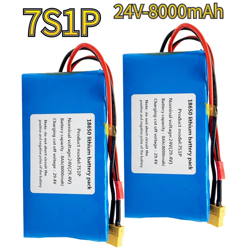 New7s1p 24V 8000mah 18650 lithium ion battery pack is suitable for scooter toy bicycle with built-in BMS and charger sales