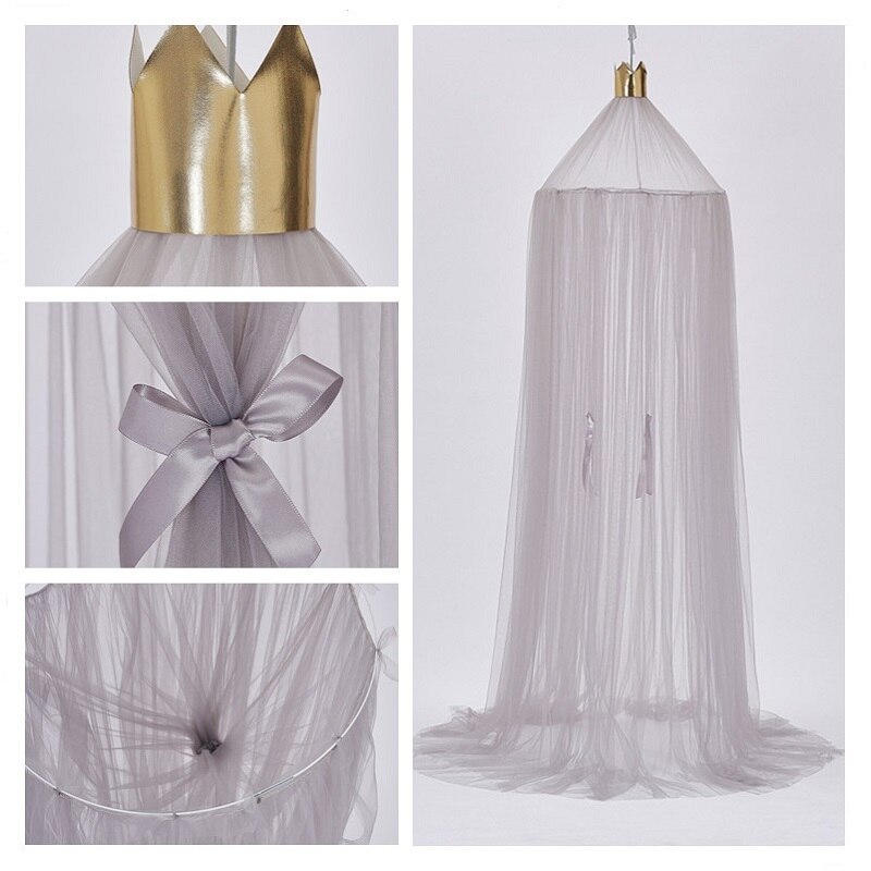 Cúpula cama dossel de algodão mosquito net cama pendurado cortina para crianças do bebê leitura jogar decoração casa