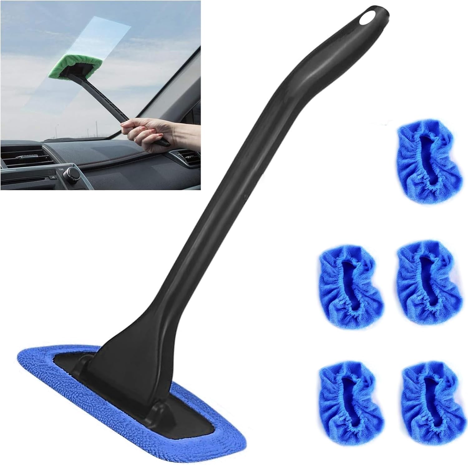 Voorruitreinigingsgereedschap Voorruitreinigingsstaaf Auto Window Cleaner Vuile autowasborstels: Blauw