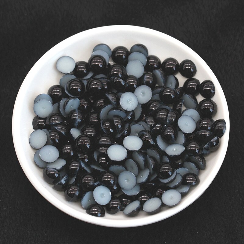 2mm 5000 Uds. Perlas falsas de respaldo plano ABS-Ropa y costura de diamantes de imitación de perlas-Scrapbooking confección de tarjetas perlas: 8-Black