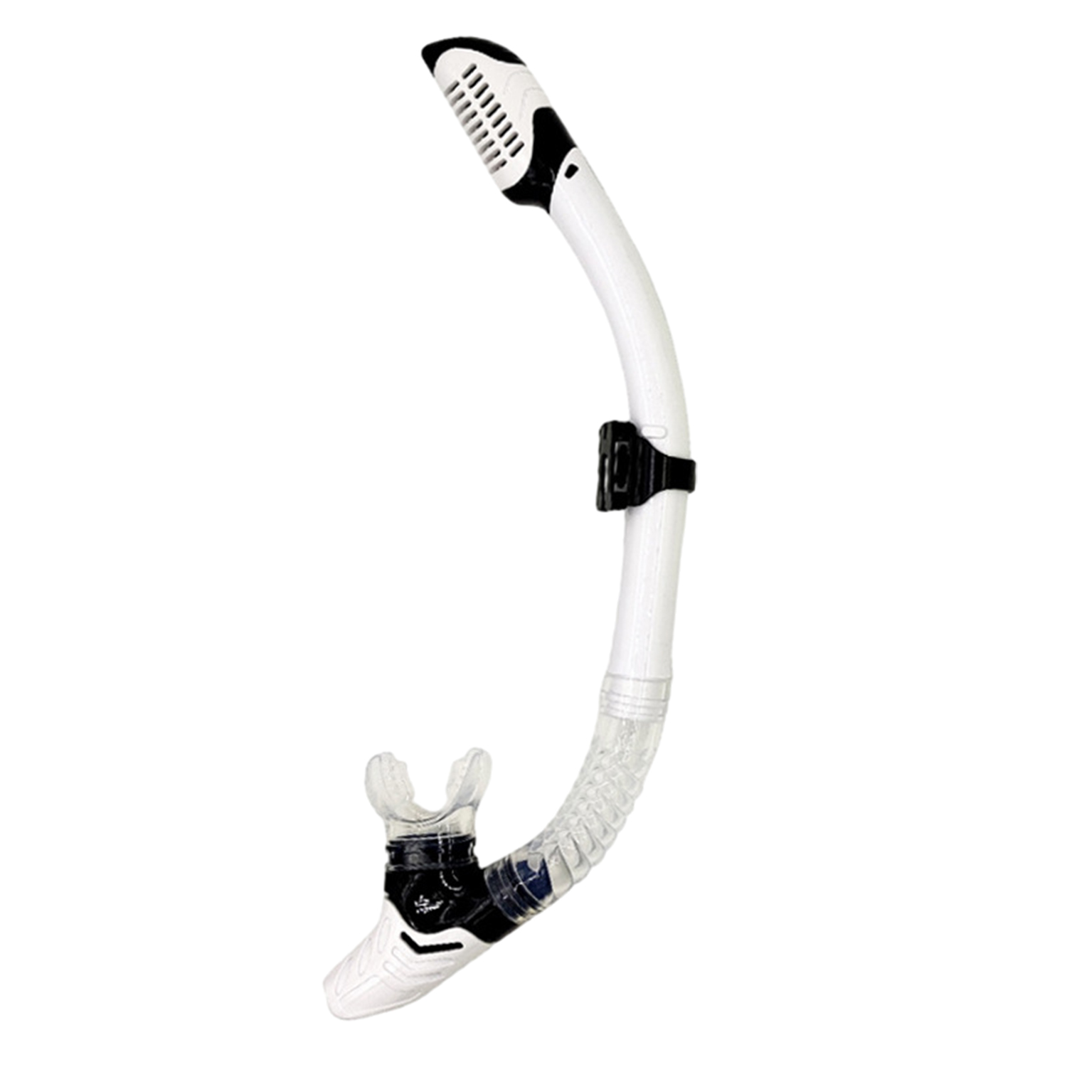 Swimming Training Snorkel Comfortable Silicone Snorkeling Single Hose Scuba Diving Adults Teenagers Children Swimming Gear: WHITE