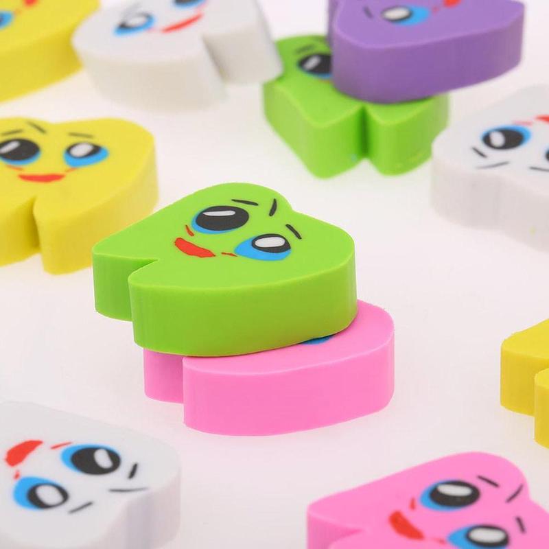 50pcs/bag Molar Shaped Tooth Rubber Erasers Dentist Dental Clinic School Great For Kids