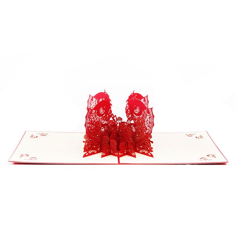 3D Up Greeting Card Chinese Year Fish Surplus Year After Year Christmas QX2E