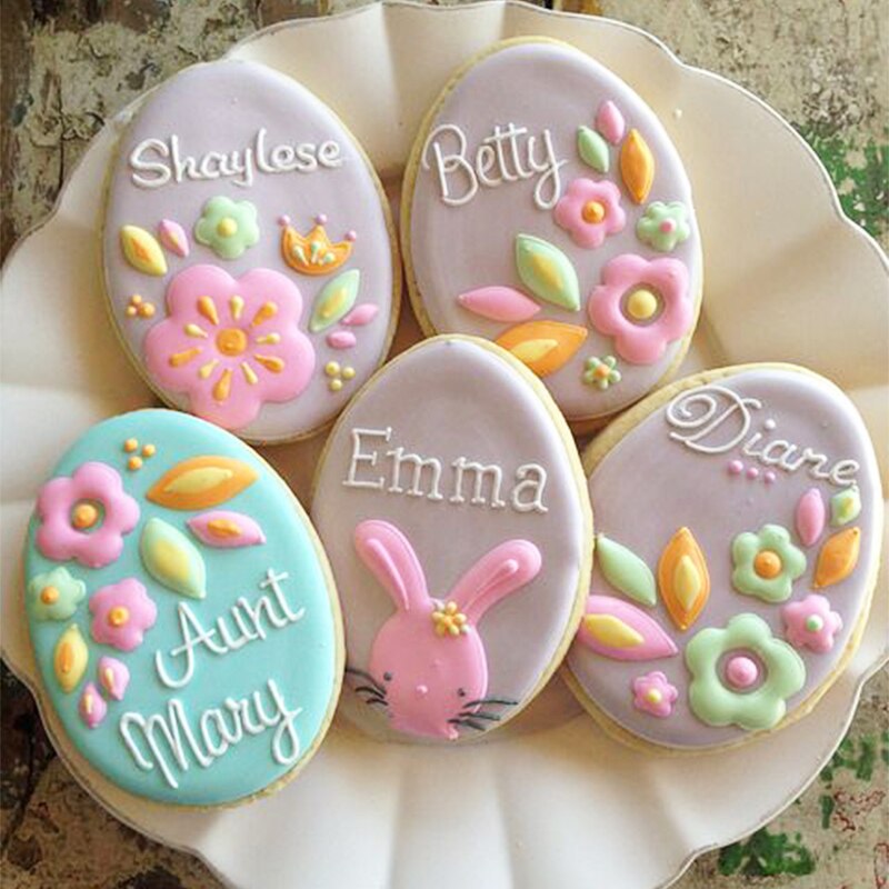 1 Set Easter Egg Rabbit Chicken Shape Cookies Cutter Plastic Fondant Biscuit Mould Cake Mold Baking Tools for Easter Decoration