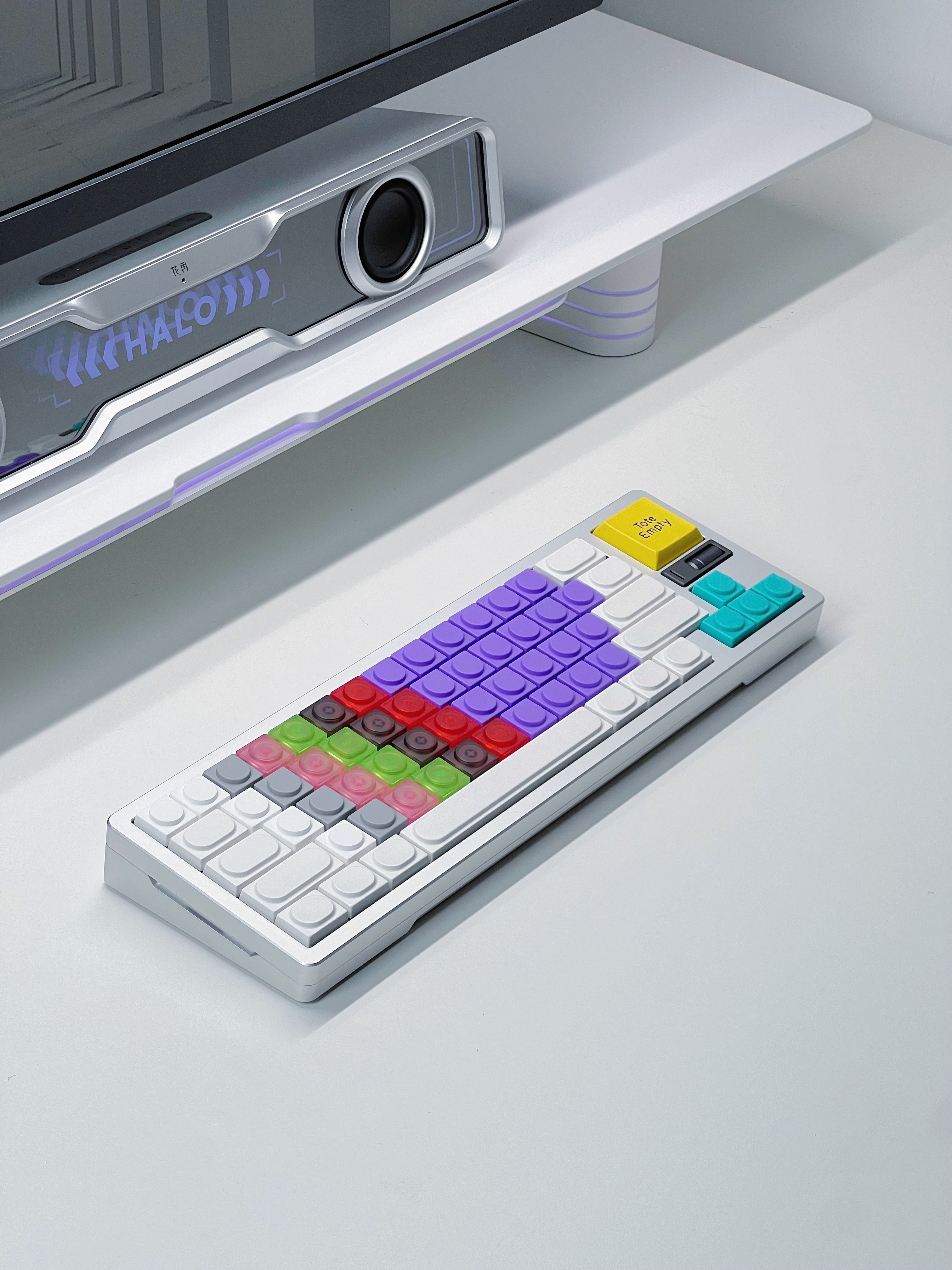 Custom 20 Pcs Toy Bricks Keycap Low Profile Keycaps Blank 1u Backlit Key cap PBT DIY Key Caps for Mx Switch Mechanical Keyboard