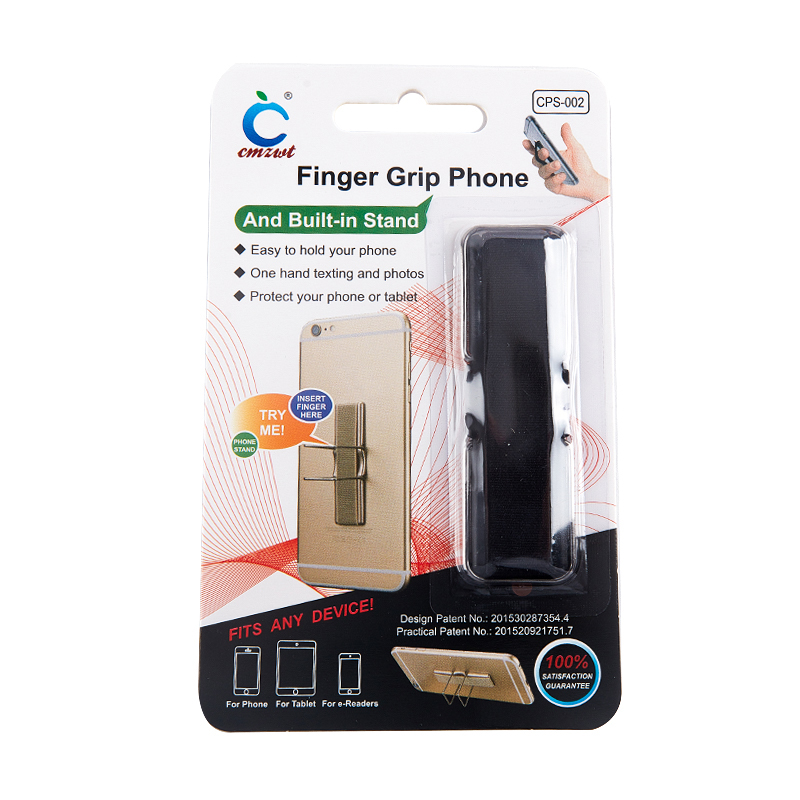 Sangle élastique Support de Téléphone Courroie De Poignée De Doigt de Poignée De Téléphone Portable Support de Téléphone Support De Téléphone Portable Anti-goutte Ruban: KT3C77-BK