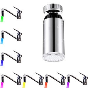 7 Kleuren Led Water Kraan Licht Veranderende Glow Douchekop Keuken Tap Beluchters: Default Title