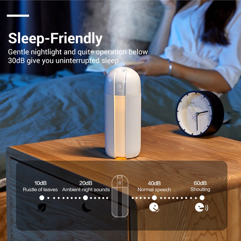 ESR Car Air Humidifier Mini USB Portable Diffuser Wireless Car Humidifier 280ml Nano Spray Mute Clean Air Care for Auto Home