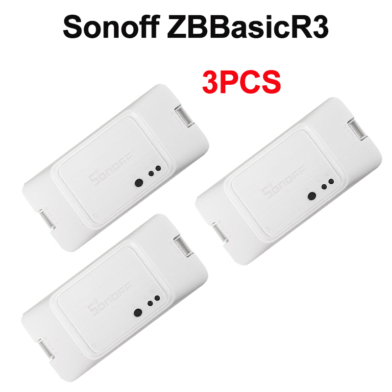 SONOFF Zigbee Switch Module BASICZBR3 DIY Smart Switch Wireless Timer Switches Vocie Control Via Alexa SmartThings Hub eWelink: BASICZBR3 3PCS