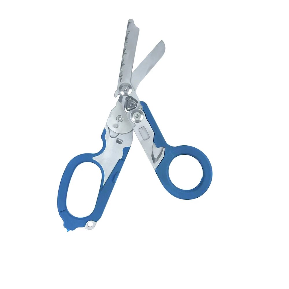 Raptor Emergency Response Shears Multifunctional Scissors with Strap Cutter and Glass Breaker with Compatible Holster: Blue