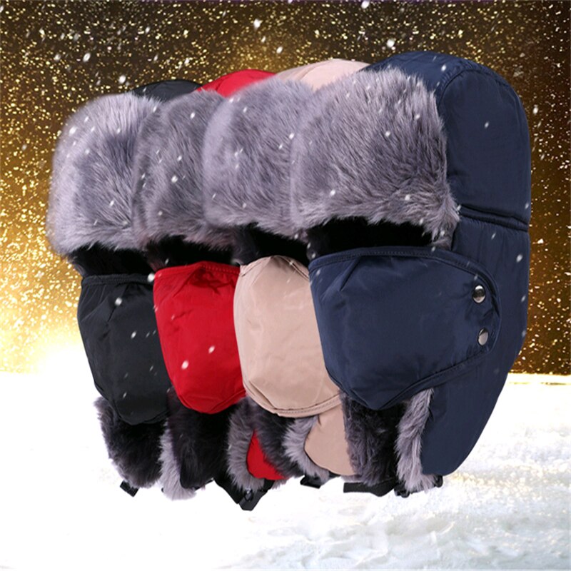 Varm fortykning bomull pels øreklaff vinter bomber hattemaker menn kvinner holder varmen snø caps russiske bomber hattemaker  cy0017