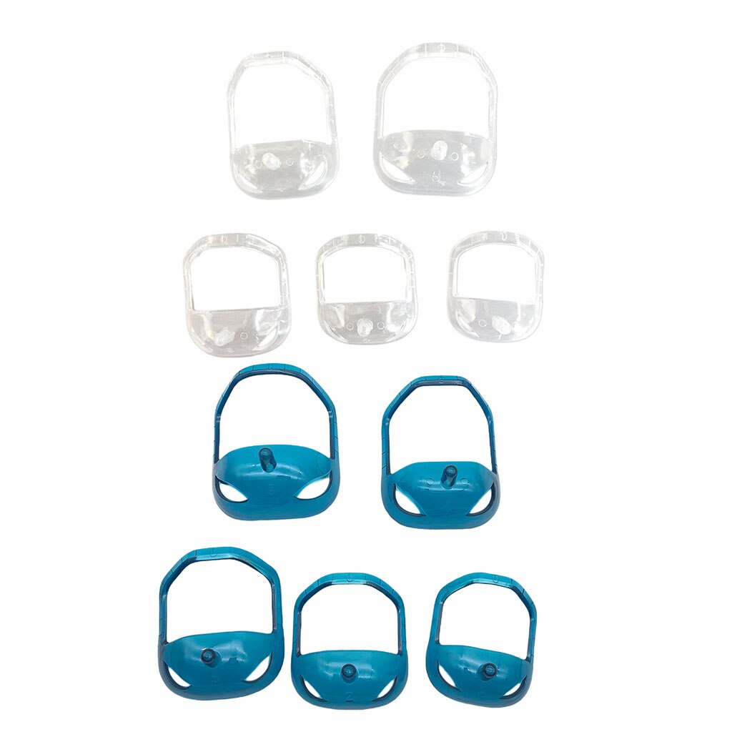 Paquete de 10 plantillas para modelar bigote, Barba, goatí, transparente + azul