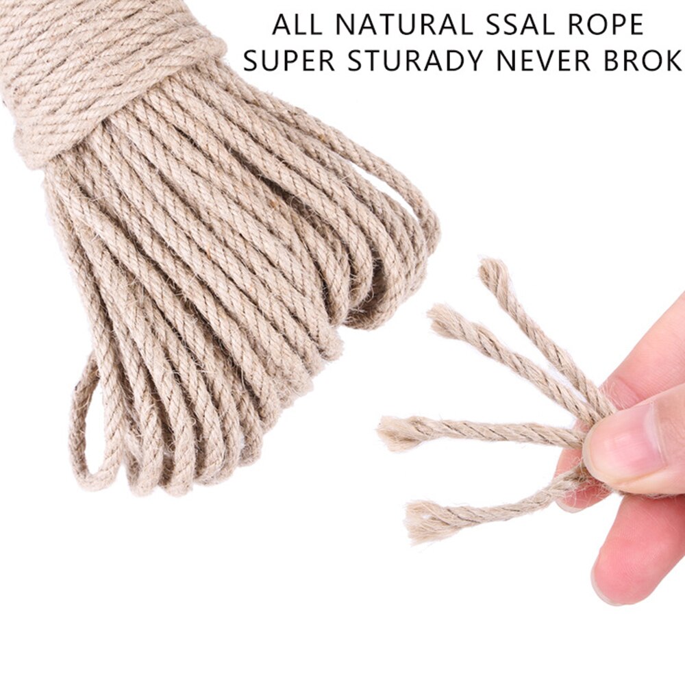 50M Natural Jute Rope Twine Rope DIY Handmade Craft for Wedding Wrapping Cords Thread, Cat Climbing Frame Pet Scratching
