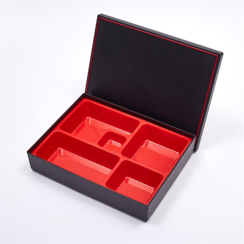 Caixa de talheres estilo japonês ABS Sushi Sashimi Box Lunch Box 27x21cm: Rosa