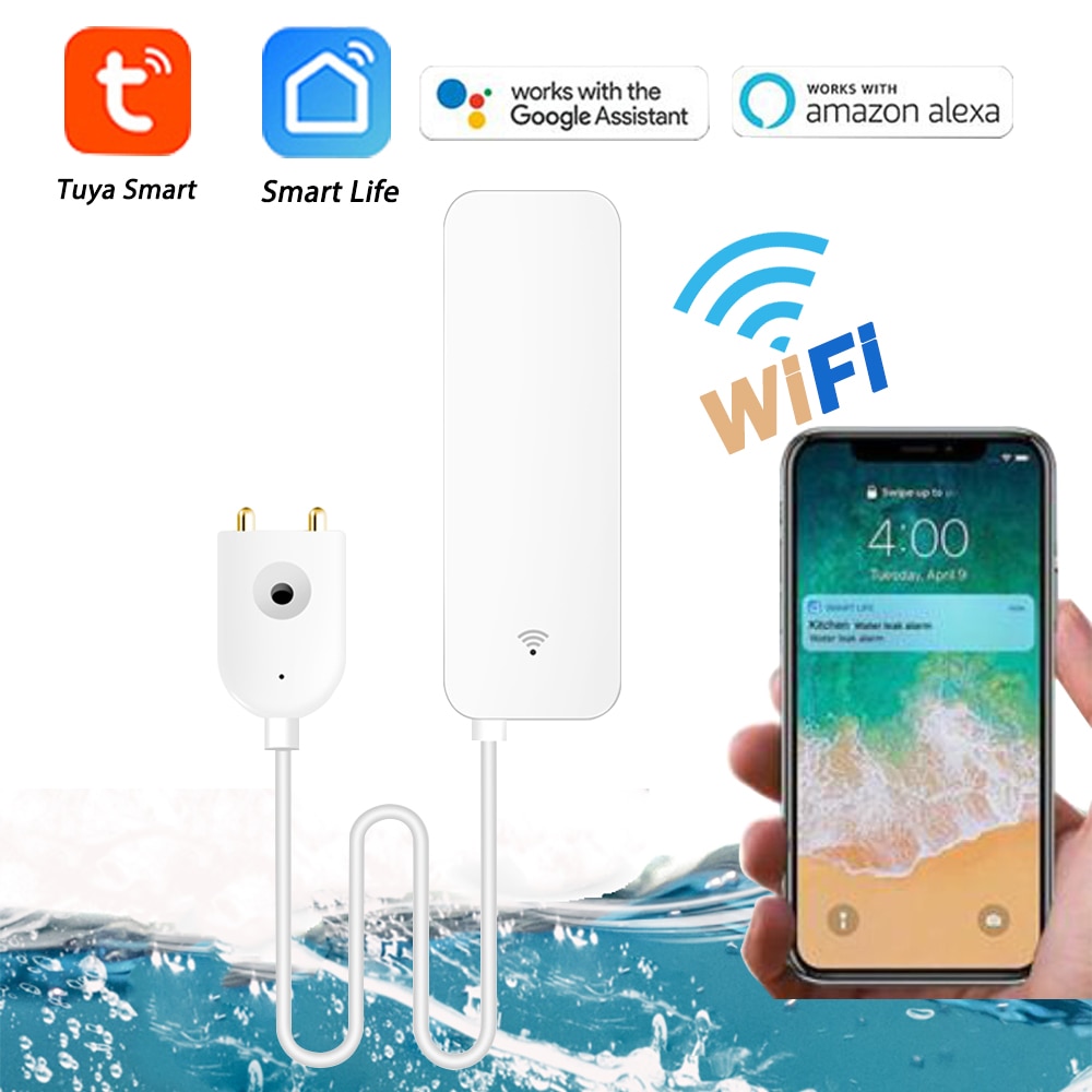 Vattenläckagelarmdetektor wifi vattennivåsensor skydd mot vattenläckor tuya/smart life app med aleax google home