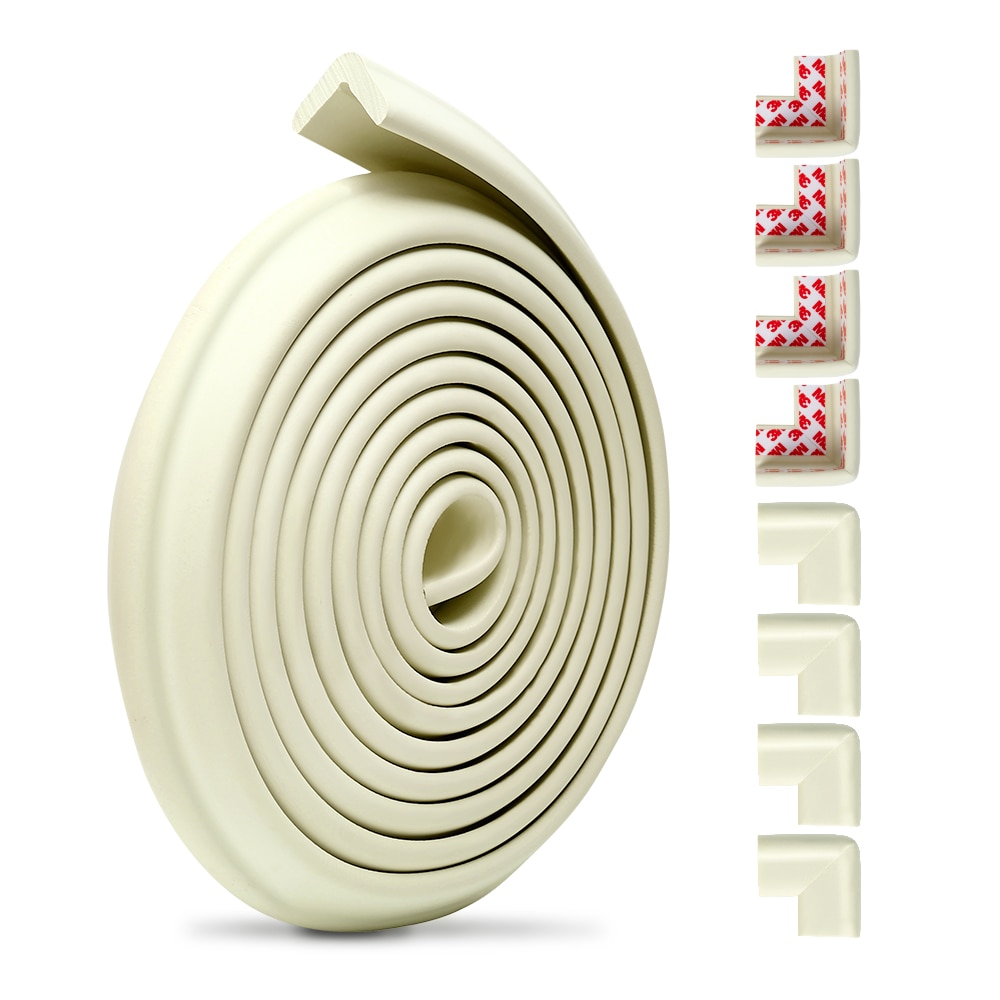 Orzbow proteção de canto para crianças, proteção de canto 5m para bebês proteção para casa protetor de borda amortecedor para móveis infantis: Marfim