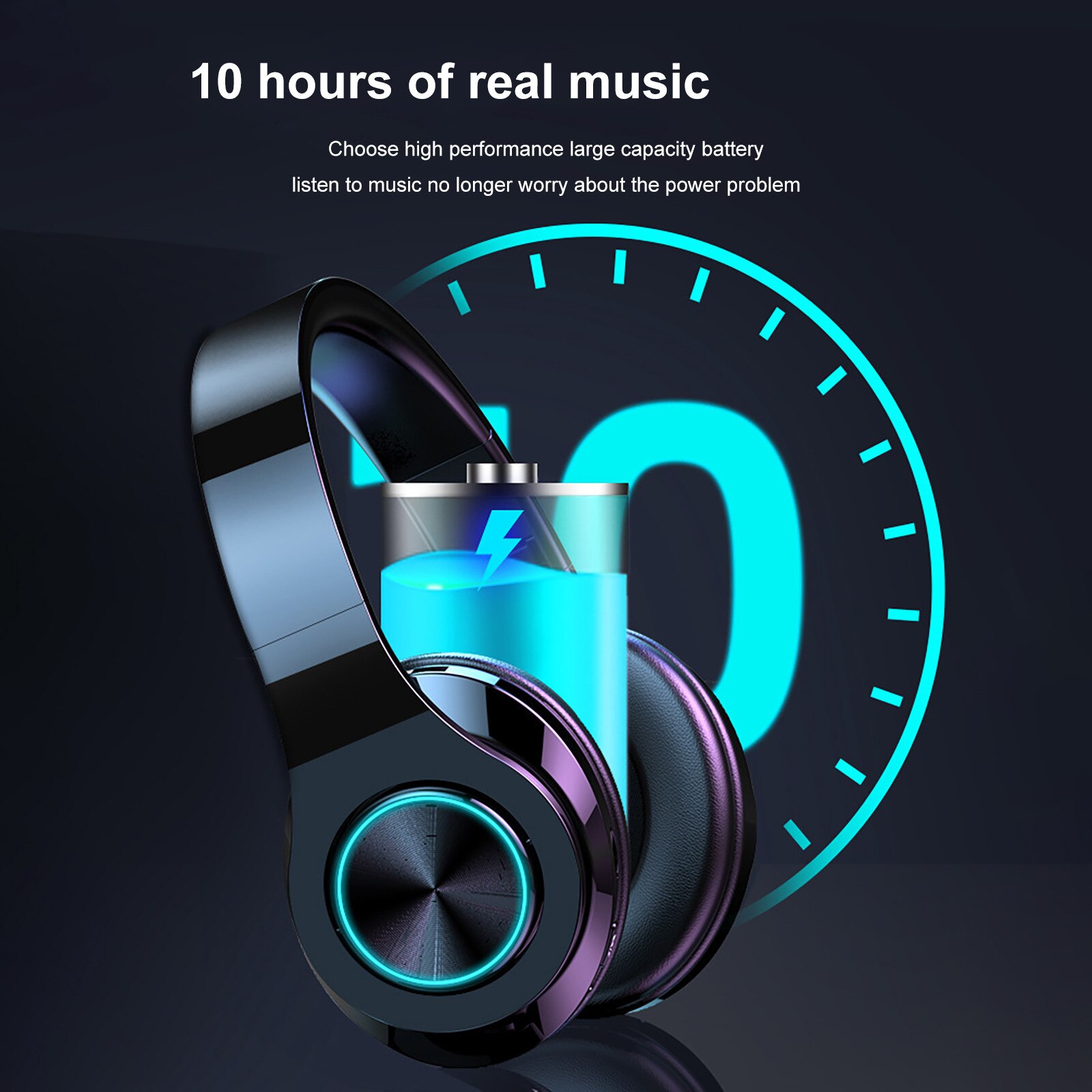 Wireless Bluetooth Headphones with Noise Cancelling Over Ear Stereo Earphones Noise Reduction Gaming Headset/Mic For Mobile PC