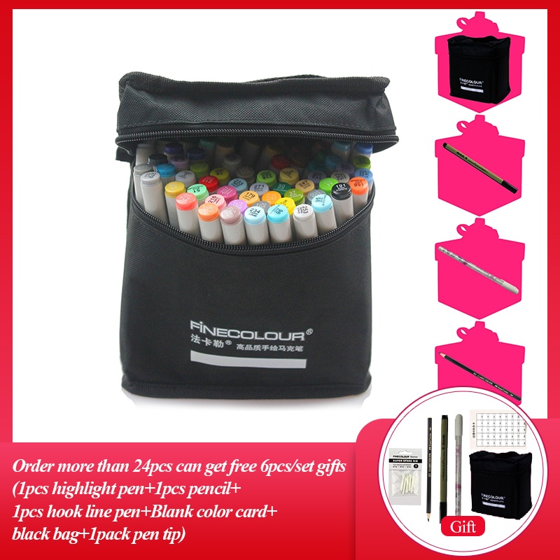 Finecolour-Rotuladores artísticos de doble punta, 160 colores para caligrafía y dibujo, marcadores con base de alcohol, EF101