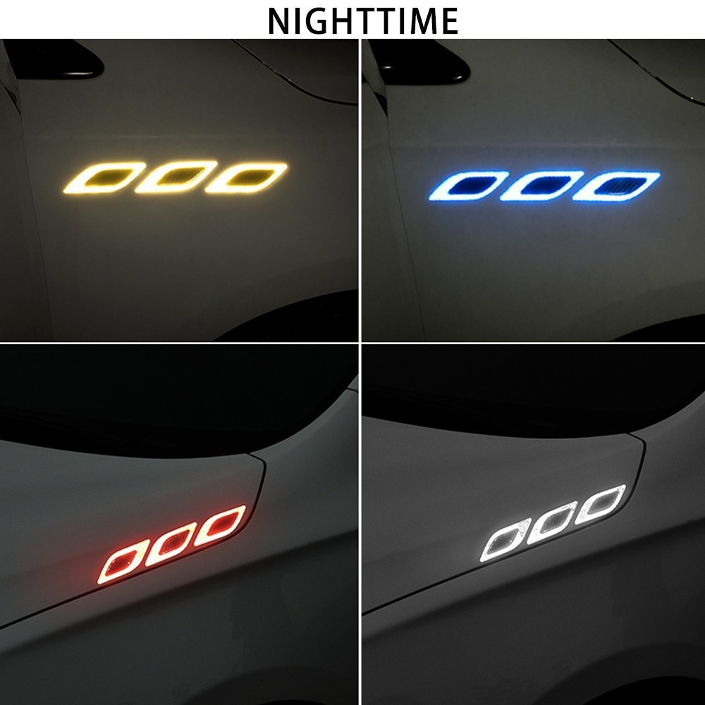 6 pcs/12 pcs Auto Reflecterende Stickers Anti-Kras Veiligheidswaarschuwing Sticker voor Vrachtwagen Auto Motor Exterieur decoratieve Accessoires
