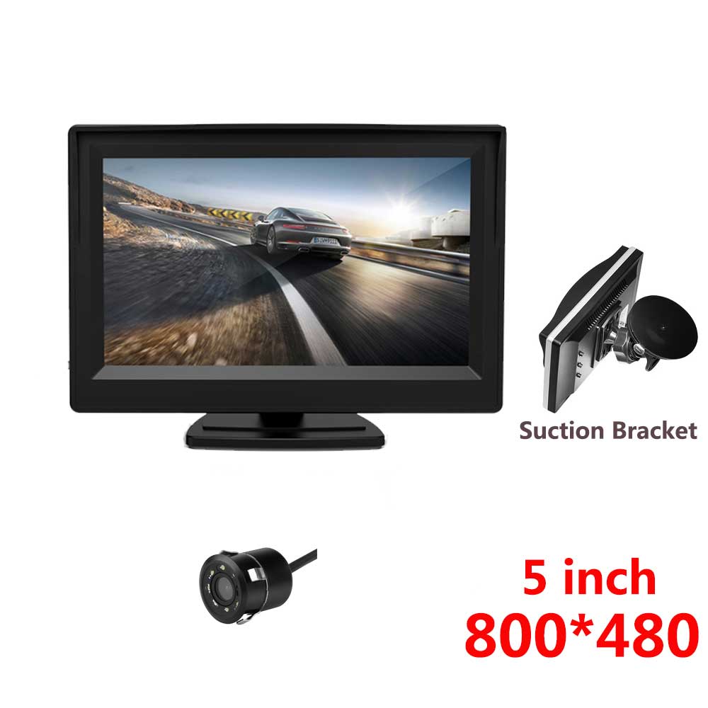 5 Inch Tft Lcd-scherm Auto Monitor Hd 800*480 Omkeren Parking Monitor Met 2 Video-ingang Voor Reverse achteruitrijcamera: 5 inch-1800-8