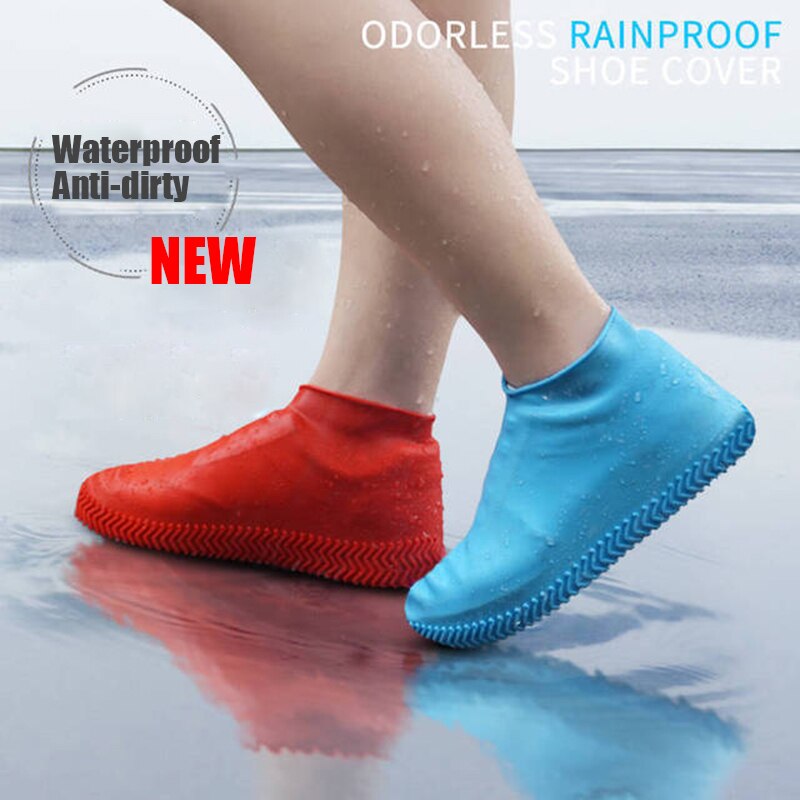 Silicone Kids Rainproof Rain Cover For Shoes Girl Men Waterproof Shoes Cover Unisex Non-slip Women Washable Boots Outdoor