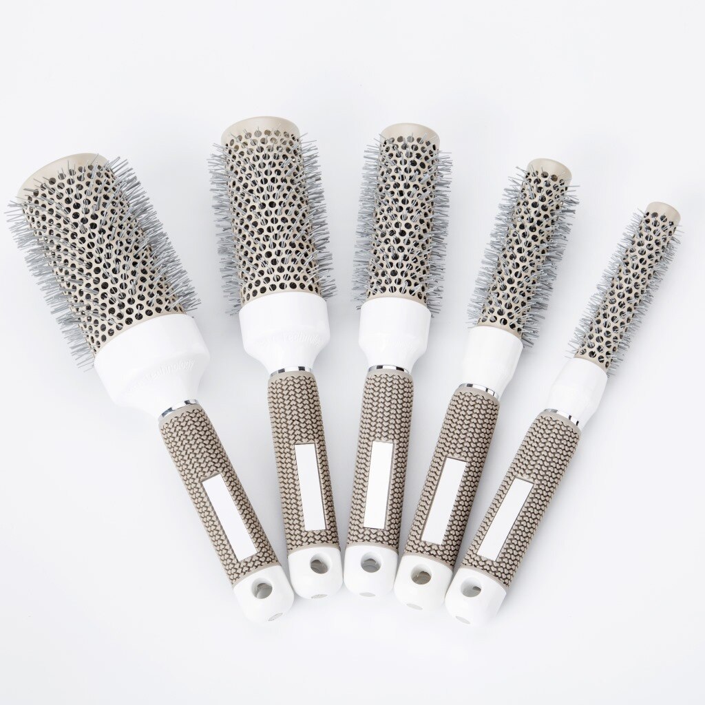 6 größe Haar Pinsel Nano Haarbürste Thermische Keramik Ionen Runde Barrel Kamm Friseur Haar Salon Styling Trocknen Curling