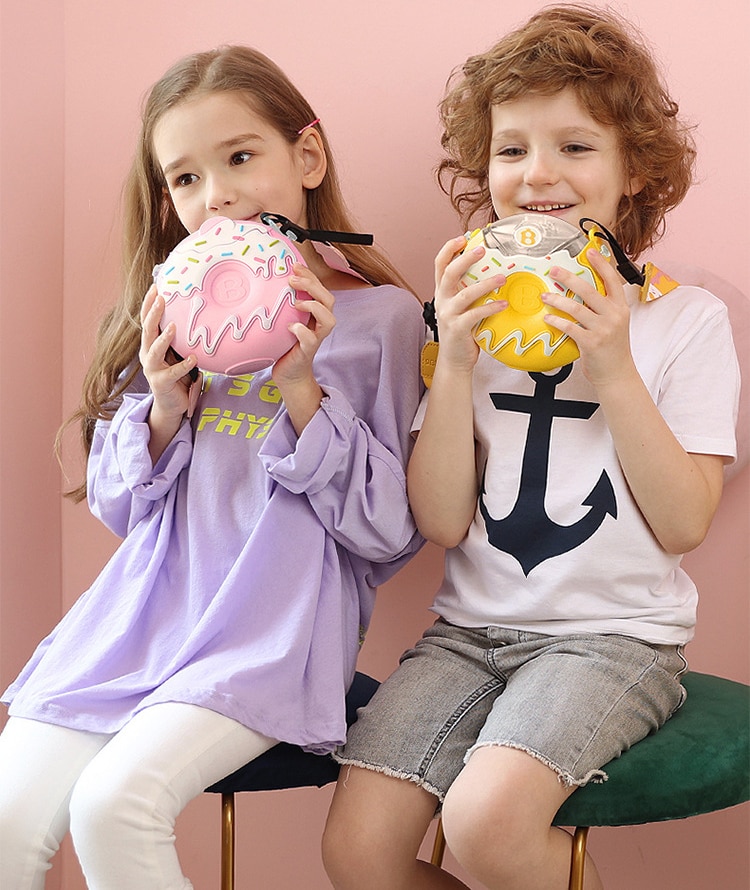 Kumamoto uczony/bearbens pączki Tritan szklany kubek niekapek dla dzieci słomkowy pojemnik na wodę 380ml wielokolorowy