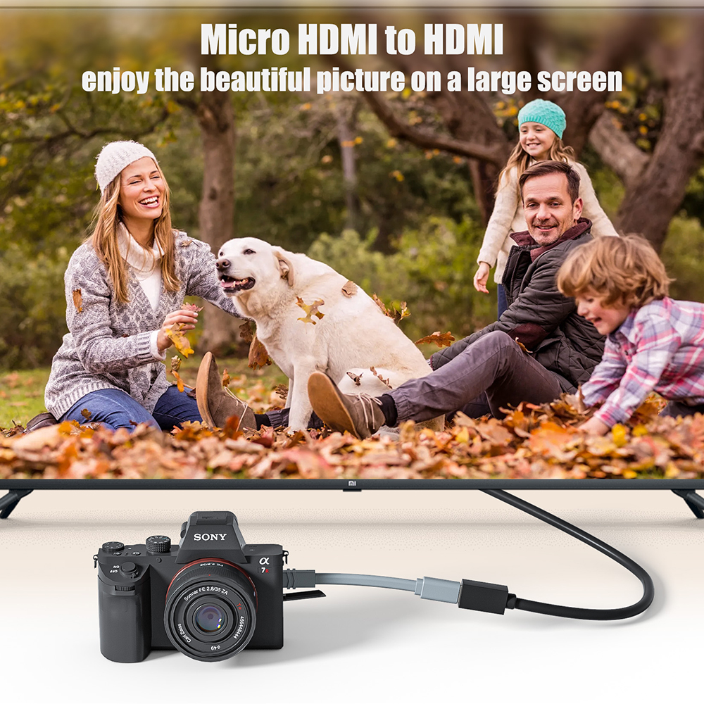 Micro HDMI Cable to HDMI 4K 60Hz Short HDMI to Micro HDMI adapter Cable for Gopro Hero Tablet Camera portable Screen Laptop