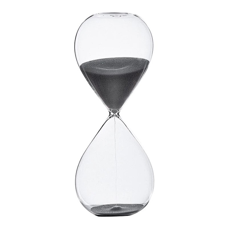 Sablier de verre minuterie de sable de cuisine 1 heure outil de gestion du temps 1 heure personnalité créative ornements en verre 5/30/60 Minutes: Black / 60min