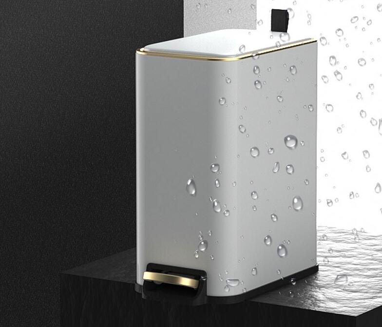 Rectangular Trash Can With Pedal Portable Household Toilet Waste Bin Kitchen Stainless Steel Garbage Bins Storage Bucket ZH195