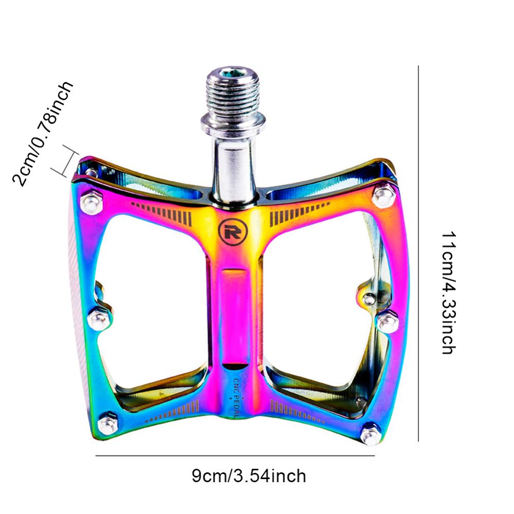 Pédales de vélo arc-en-ciel pédales de vélo de montagne ultralégères anti-dérapant en alliage d'aluminium roulement vtt vélo pédale accessoires de vélo