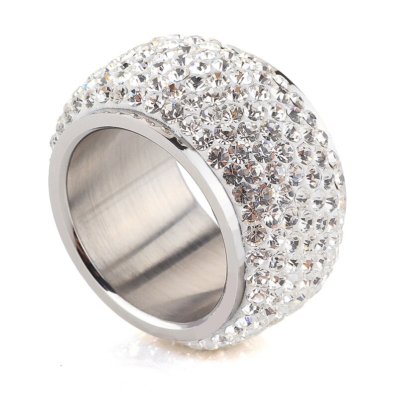 Klassieke Zes Rij Crystal Sieraden Wedding Ring !