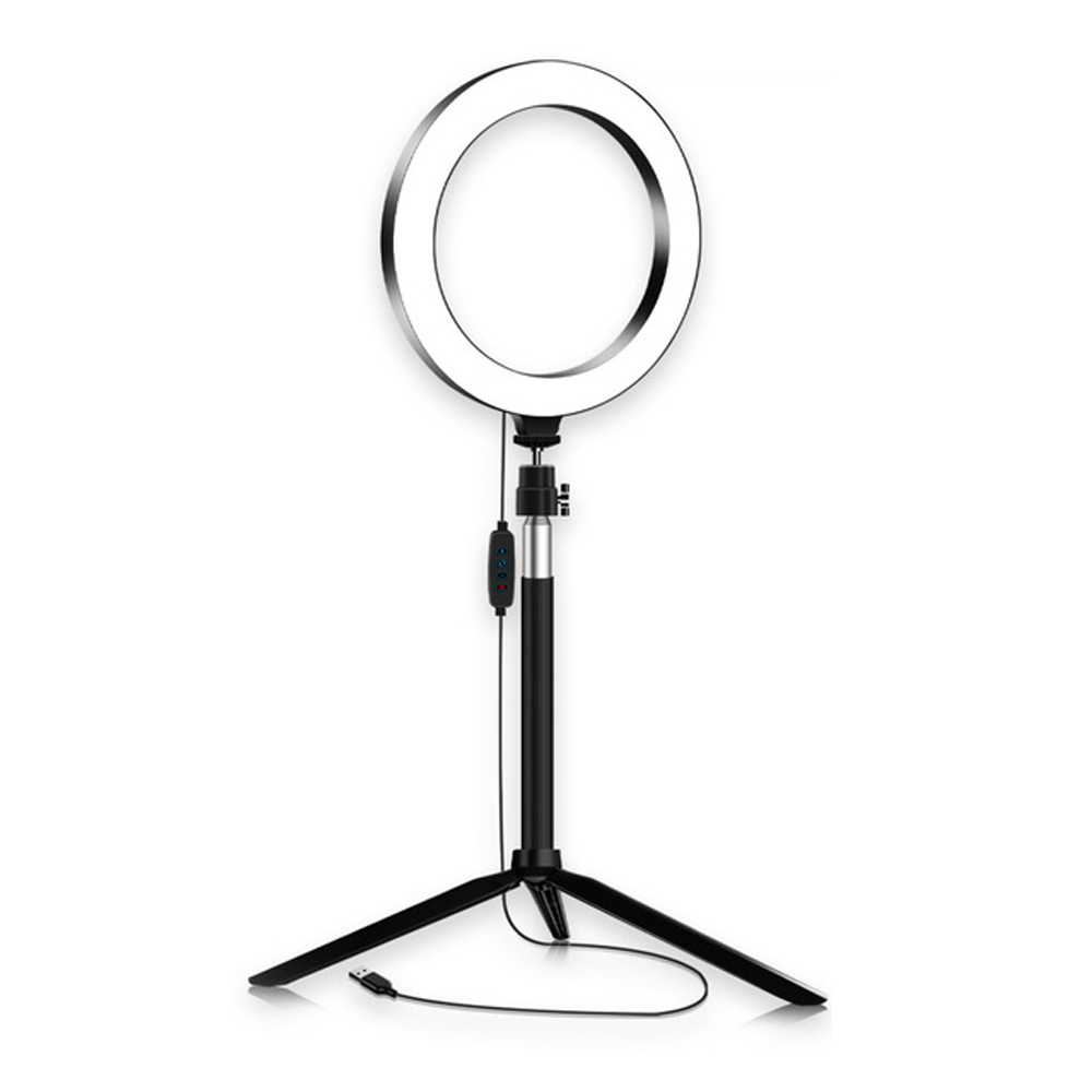 20CM LED Ring Light Photography Photo Ring Fill Light With Tripod Stand For Cell Phone Ring Lamp Ringlight Remote Dimmable: 1-2