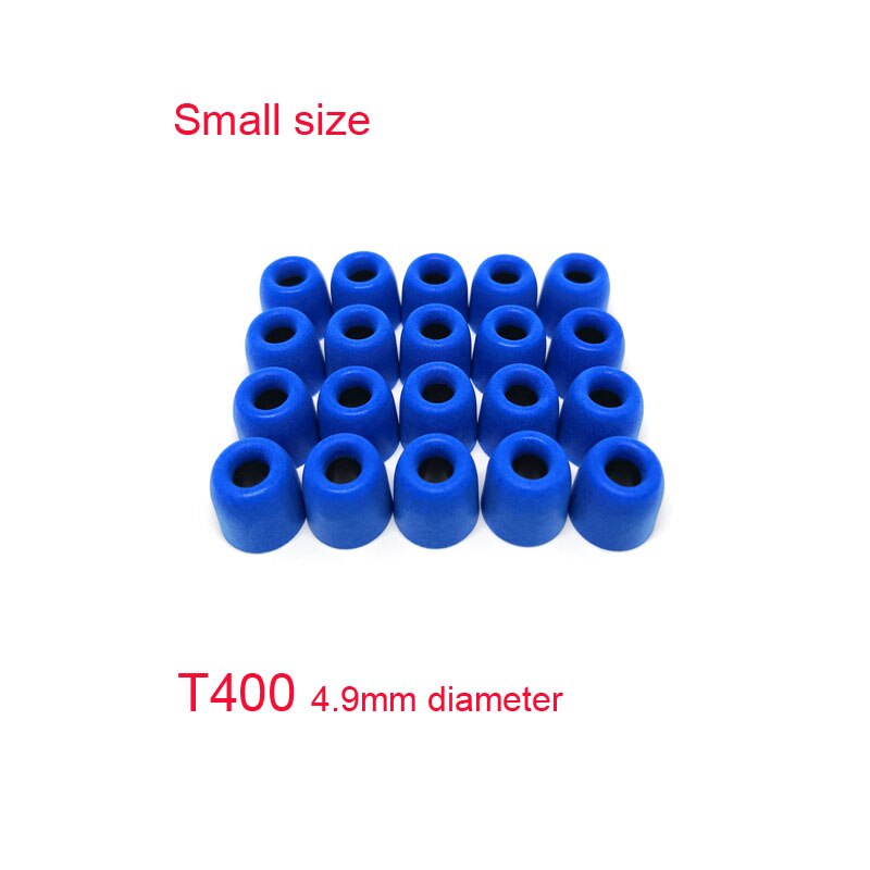20 st /10 par anjirui  t400 4.9mm (  l ms ) caliber öronproppar bomull för öron hörlursspetsar skum minnessvamp öronkudde: T400 (  s) blå