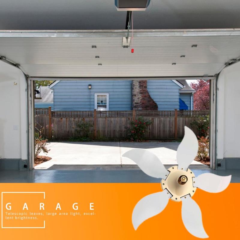 Vijf-Blad Vouwen Led Lamp Fan Blade Vervorming Garage Kroonluchter 360 Graden Geen Dode Hoek Verstelbare Plafondlamp