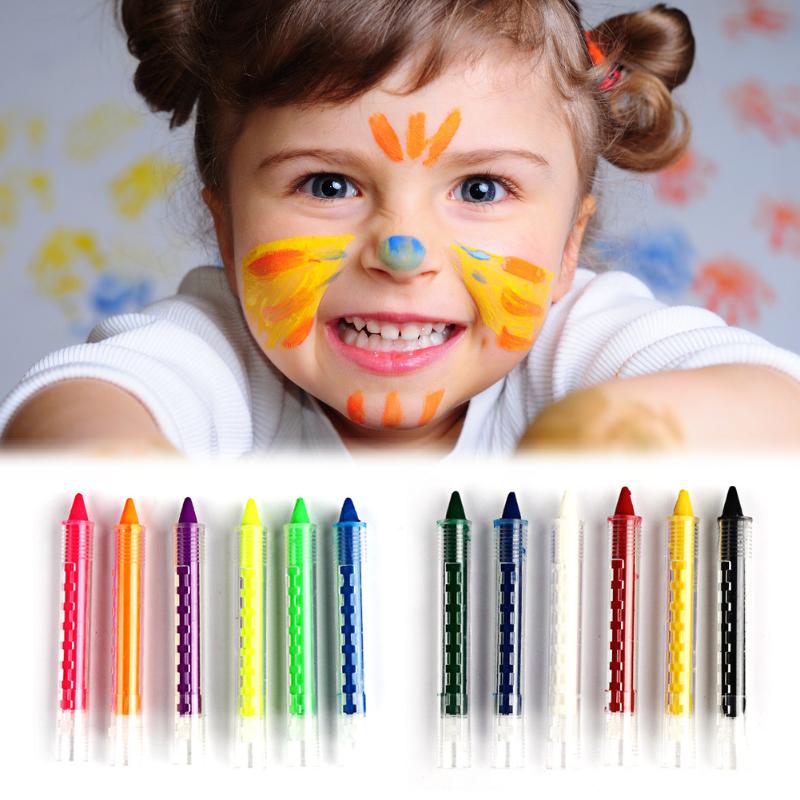 Baby Gezicht 6 Kleuren Gezicht Schilderen Krijt Potloden Splicing Gezicht Verf Body Painting Pen Stick Voor Kinderen Make-Up Party Decoratie