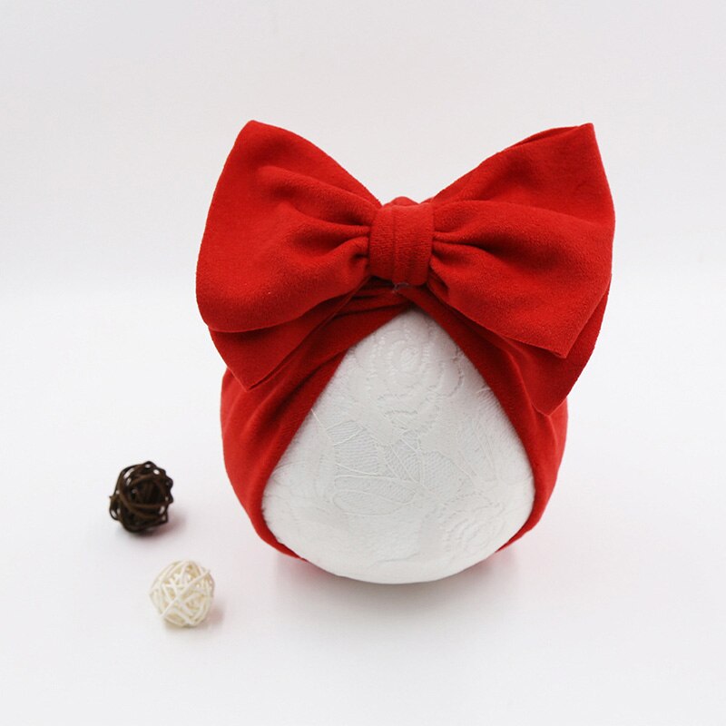 Spring Soft Baby Hat Big Bowknot Baby Girls Hat Turban Solid Color Infant Toddler Kids Hat Children Cap Beanies: style 2 04