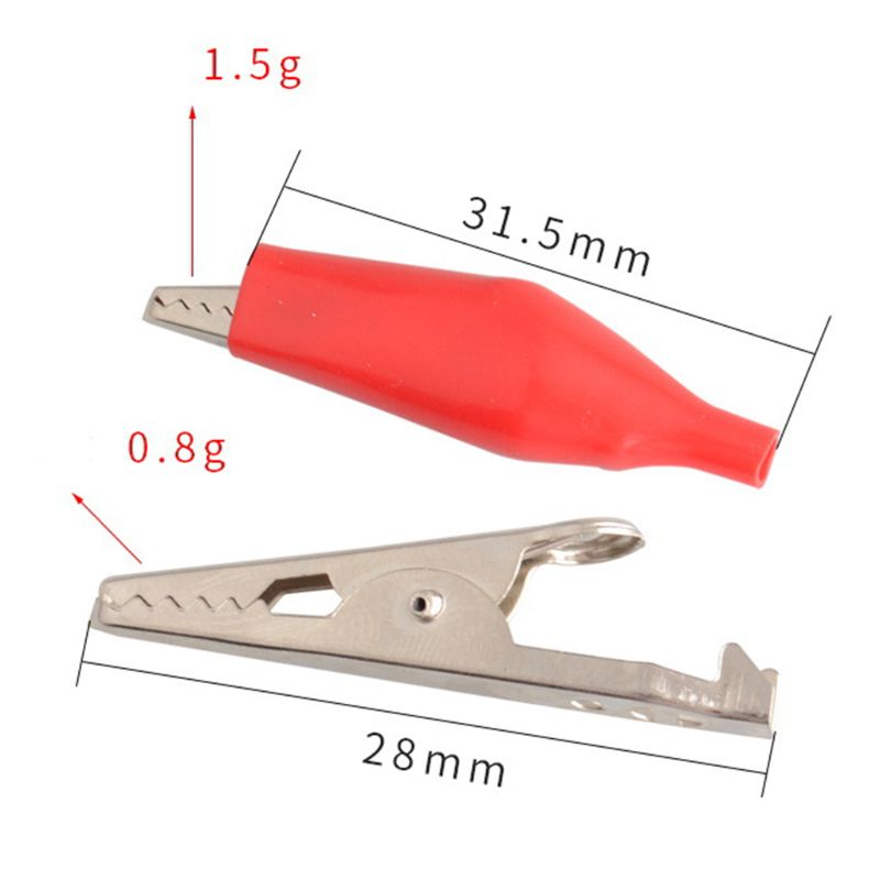 10pz28MM Coccodrillo in Metallo G98 Coccodrillo Elettrico Morsetto test della Sonda metro Nero Rosso con di Avvio di Plastica auto auto B