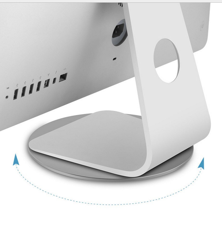 Aluminum Alloy 360 Rotation Computer Monitor Base Disc Non-slip Notebook Stand Dock for Apple iMac Television Projector