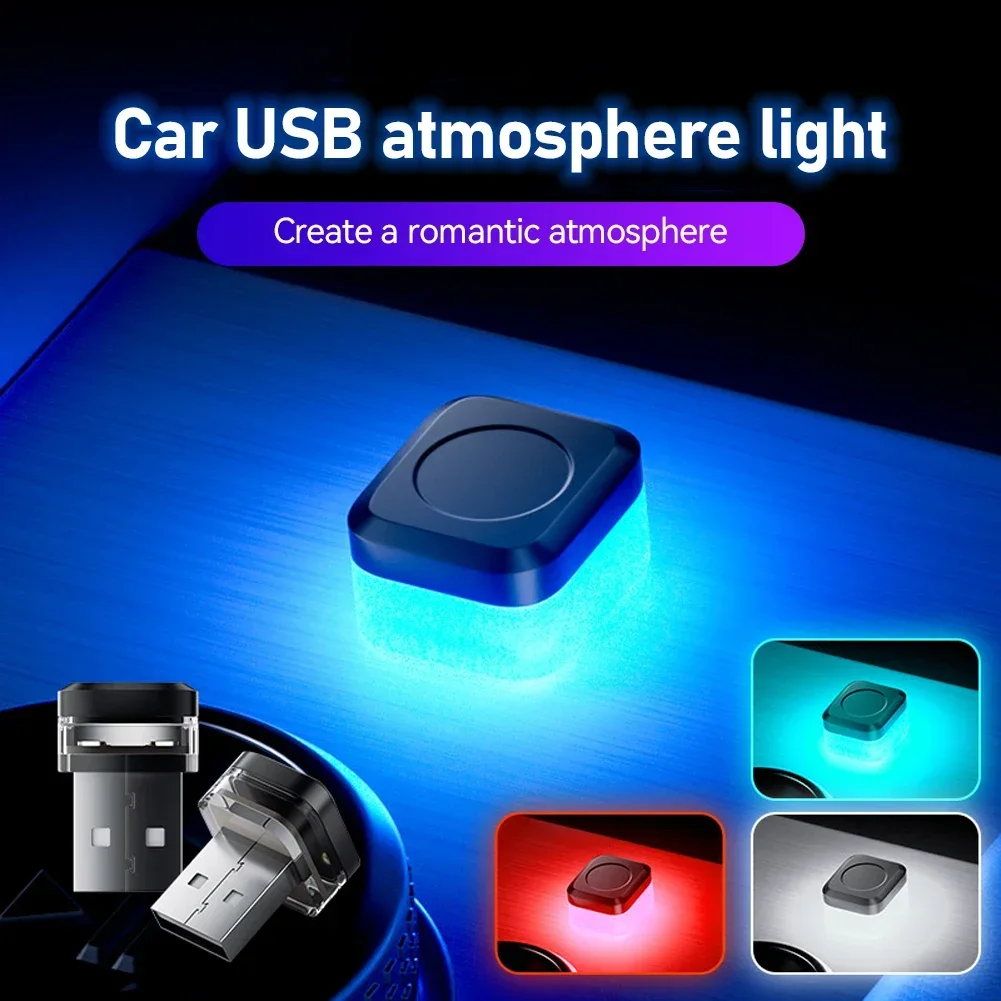 Luz LED USB para Interior de coche, luz de ambiente ambiental, luces de señal LED, lámpara de lectura automática, dispositivo de decoración, accesorios para coche