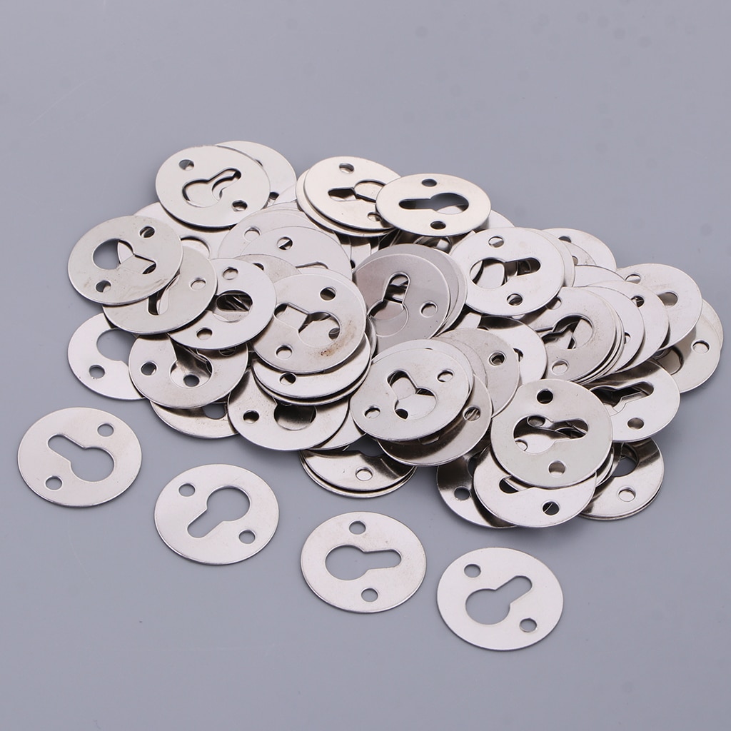 100 Stuks Silver Tone Metal Keyhole Hanger Fasteners Opknoping Haken Voor Foto Frames, Plank Spiegel Beugels