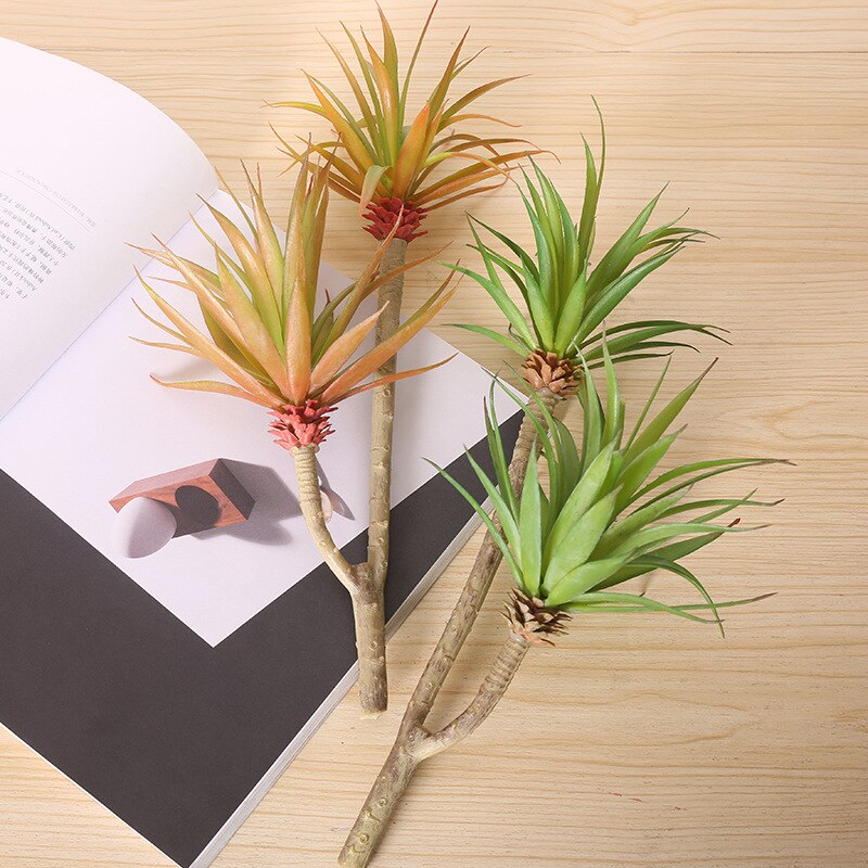 Simulation Big sword Leaf 2 Heads Real touch Artificial plant pastoral style Wedding decoration for home party