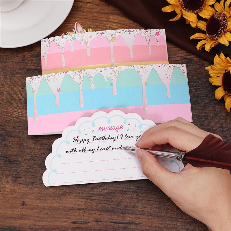 Partykindom 3D Birthday Card 2 Layers Cake Pop Up Greeting Birthday Card with Envelope