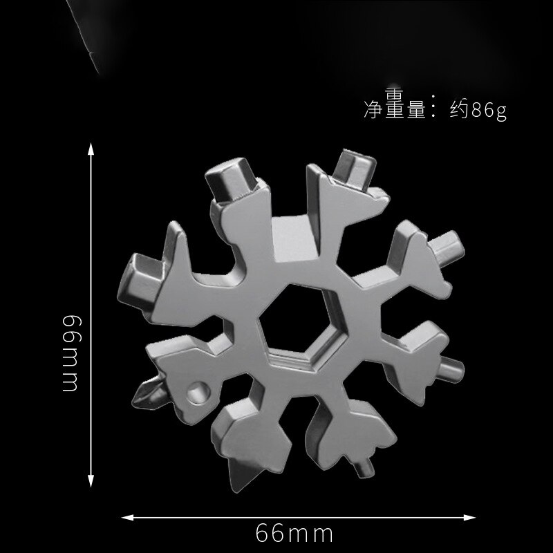Mintiml™18-in-1 Edelstahl Schneeflocken Multi-Werkzeug bilden Schlüssel 420 Multifuction Achteckige Schlüssel Weihnachten: Silber-