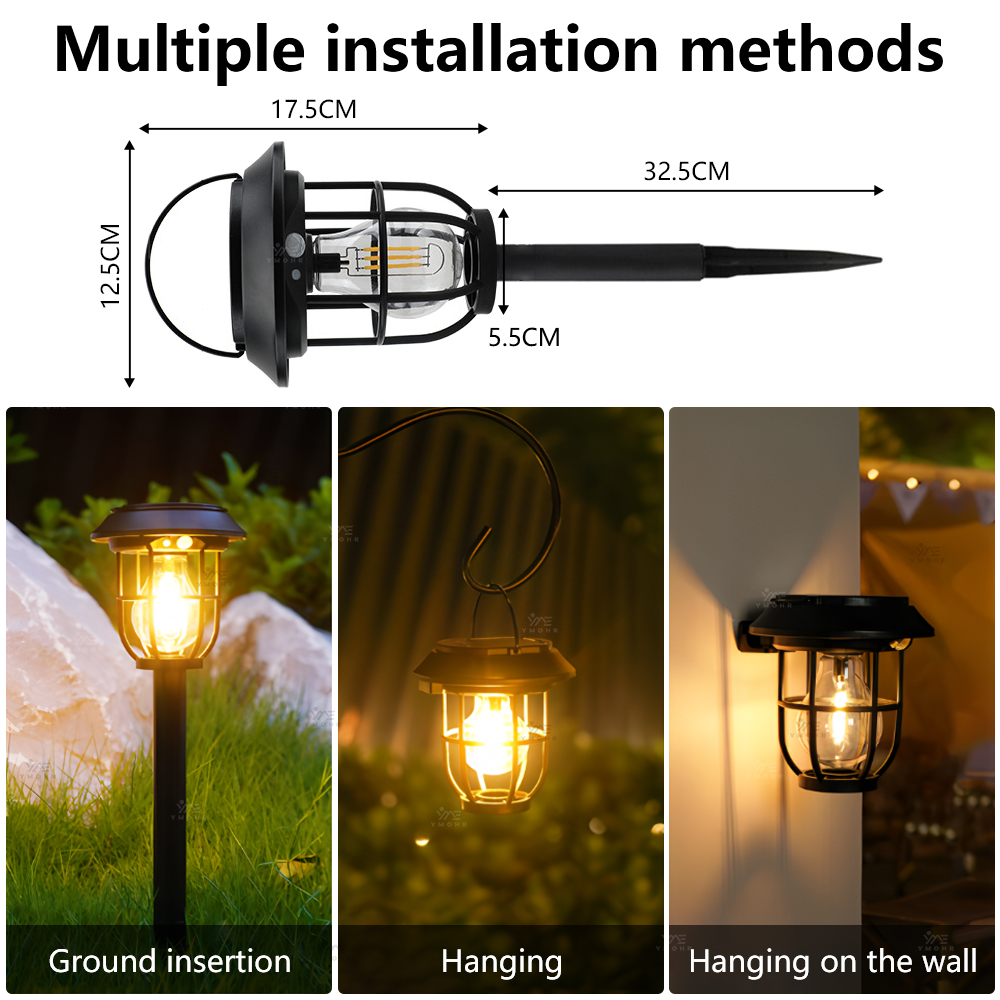 Luz LED Solar para acampar de 1200LM, luces solares para exteriores, lámpara LED recargable, luces ambientales para equipo de Camping, decoración de jardín