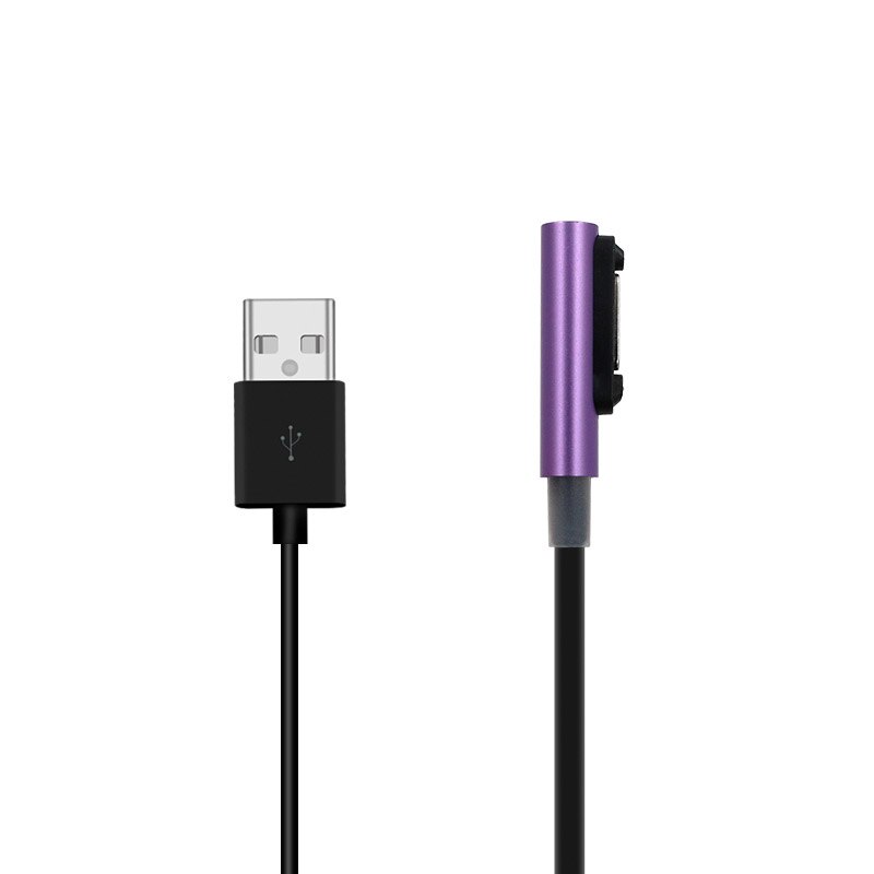 100% Brand Magnetic Charger USB Magnet Charging Cable USB Adapter for Sony Xperia Z3 L55t Z2 Z1 Compact XL39h: Purple