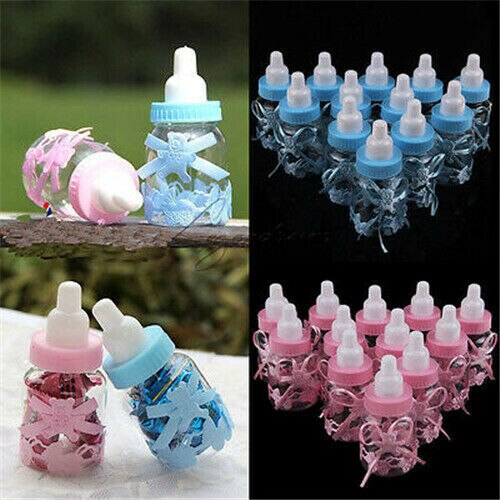 12pcs/lot Baby Shower Baptism Christening Birthday Party Favors Candy Box Bottle
