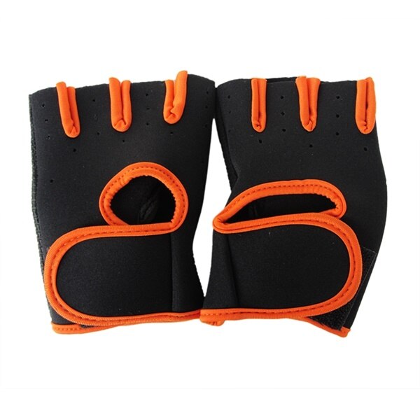 Guantes a medio dedo para deportes al aire libre para niños y niñas, antideslizantes, para ciclismo, patinaje, entrenamiento de Fitness: Orange