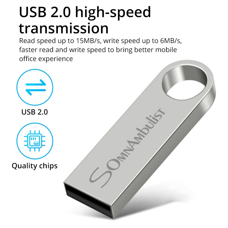 SomnAmbulist Pen Drive 32GB 64GB 128GB High Speed USB2.0 dla PC Mobile Mini Pen Drive 16GB 32GB USB Flash Drive 64GB 8GB 4GB